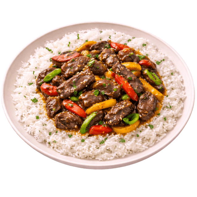 Beef Bowl – Rind mit Paprika & Reis