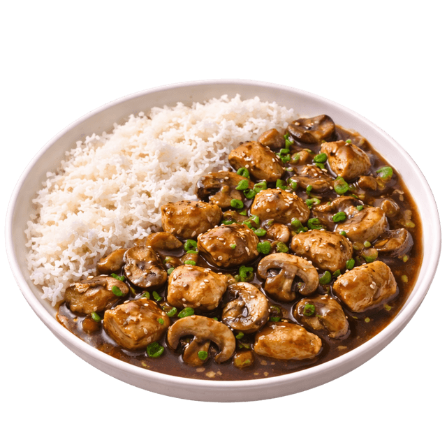 Chicken Rice in dunkler Sauce